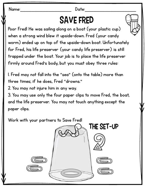Rescue Mission Ready: Unlock Teamwork & Problem-Solving with Our "Save Fred" Activity Printable Guide!