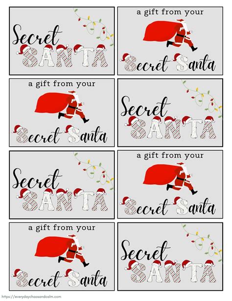 Your Secret Weapon for Stress-Free Gifting: Free Printable Secret Santa Gift Tags!