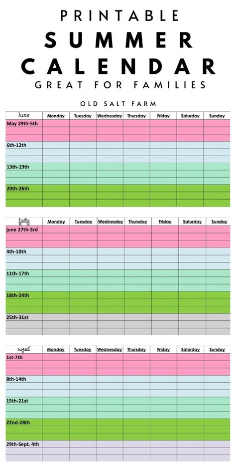 Your Ultimate Guide to a Stress-Free Summer with a Printable Calendar
