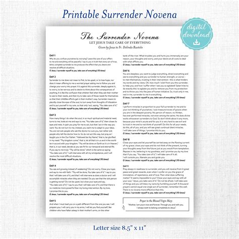 Find Peace & Let Go: Your Essential Guide to the Surrender Novena Printable