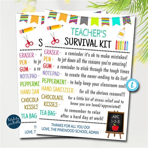 The Ultimate Teacher Survival Kit Printable Guide: Boost Morale & Make Their Day!