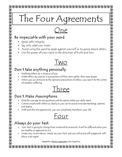 Find Your Peace, Print Your Path: The Ultimate Guide to The Four Agreements Printable