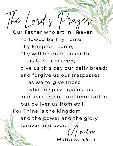 Find Peace & Purpose: Your Ultimate Guide to The Lord's Prayer Printables