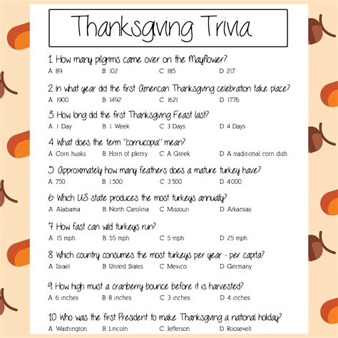 Gobble Up the Fun! Your Ultimate Guide to Engaging Thanksgiving Trivia Printables