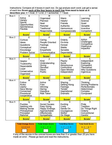 Unlocking Your True Self: The Ultimate Guide to the True Colors Personality Quiz Printable