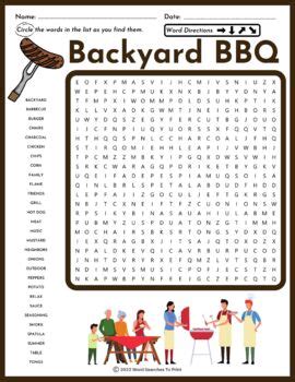 Backyard Bash: Foodie Fun & BBQ Word Grids