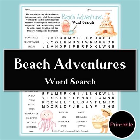 Beach & Ocean Adventures: Dive into Word Finds