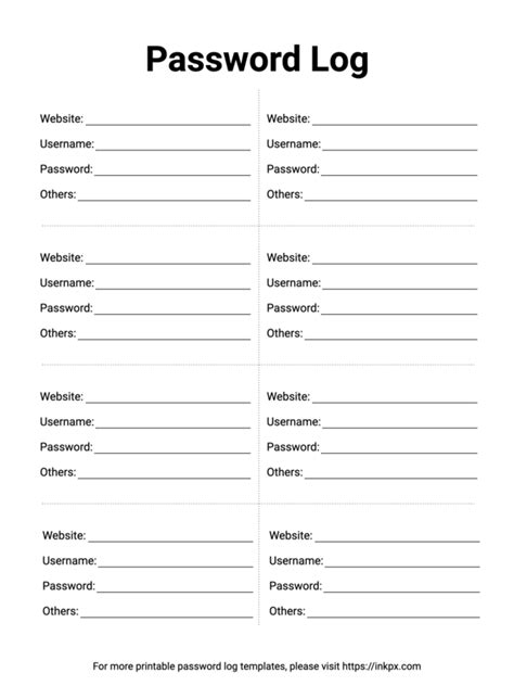 Beyond Basic: Customizing Your Printable Password Log for Max Security