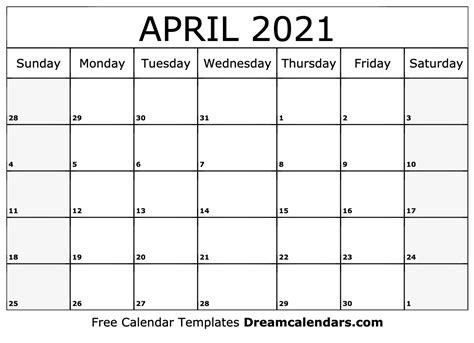 Beyond Dates: Using Your April 2021 Calendar for Specific Projects