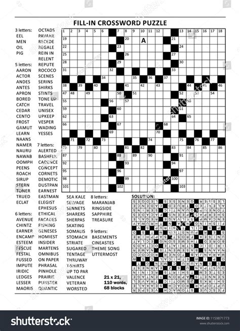 Beyond the Basics: Thematic & Specialty Fill-In Crossword Puzzles Printable