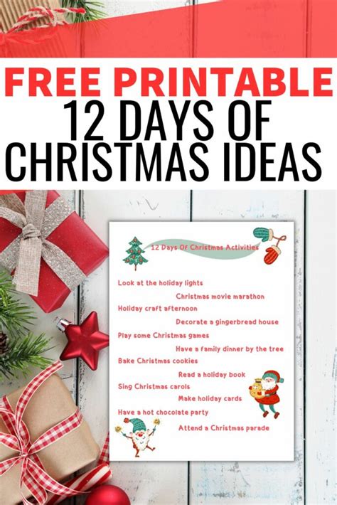 Beyond the Expected: Unique & Personalized Printable 12 Days of Christmas Ideas