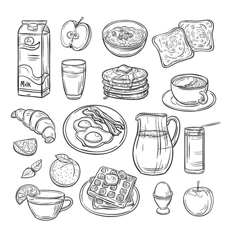 Breakfast Bonanza: Morning Delights Food Coloring Pages Free Printable