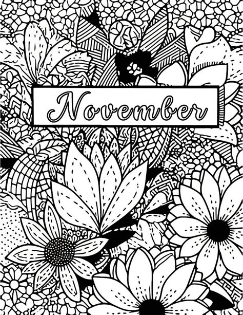 Calm & Mindful: Adult November Coloring Pages