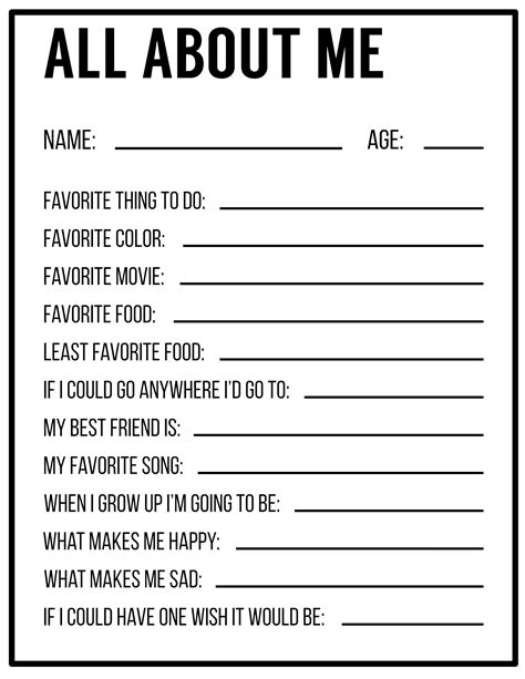 Capturing Tiny Personalities: "All About Me" Interview Sheets