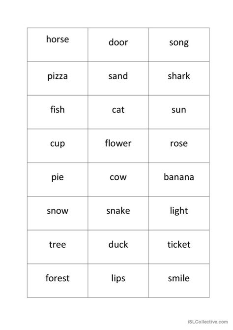 Category 2: Animal Kingdom Adventures (Fun & Familiar Pictionary Words Printable)