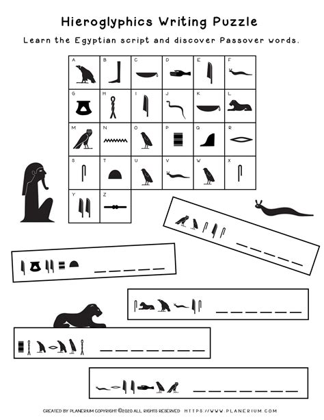 Category 4: Interactive Hieroglyphic Worksheets & Activity Printables