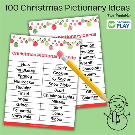 Category 7: Holiday & Seasonal Delights (Themed Pictionary Words Printable)