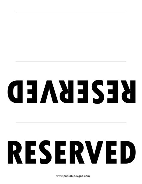 Celebration-Ready Reserved Signs: Parties & Special Events