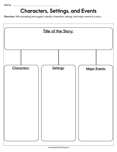 Character & Setting Activity Sheets