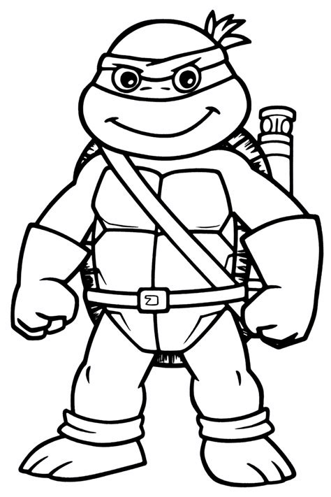 Chibi & Cartoonish Styles: Perfect Free Printable Ninja Turtle Coloring Pages for Younger Fans