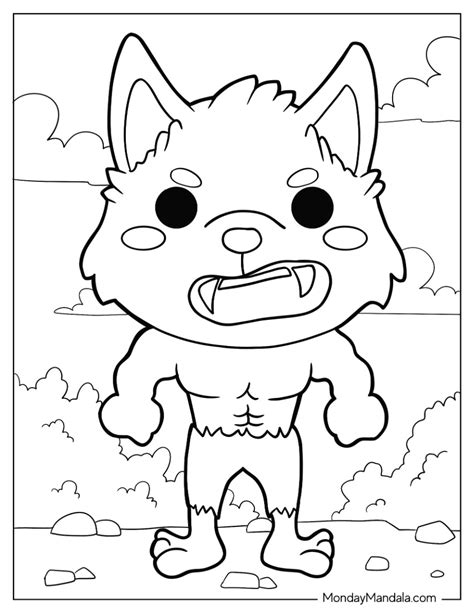 Chibi & Cute Werewolves: Playful & Adorable Werewolf Coloring Pages Printable