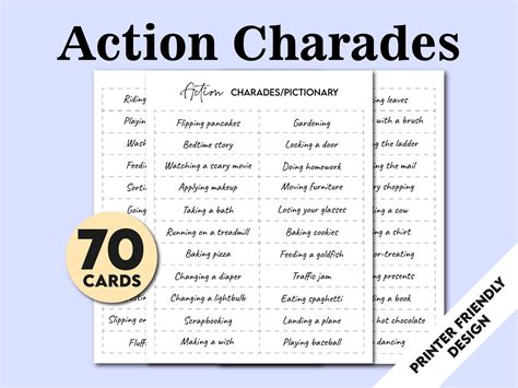 Classic & Easy Printable Charades Cards: Perfect for Beginners