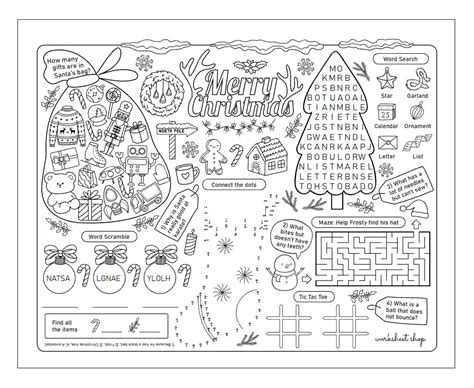 Classic Fun & Games: Essential Christmas Activity Sheets Printable