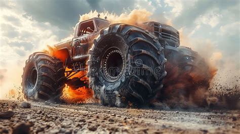 Classic Monster Truck Action Scenes