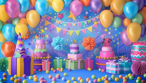 Classic Party Scenes: Balloons, Cakes & Gifts