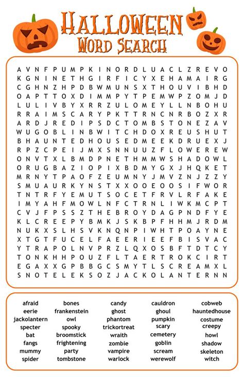 Classic Spooky Fun: The Essentials for Your Halloween Word Search Printable