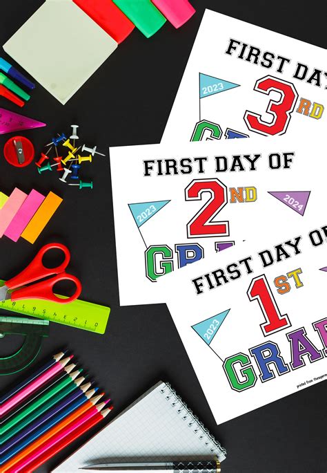 Classic & Timeless First Day of School Printable Signs