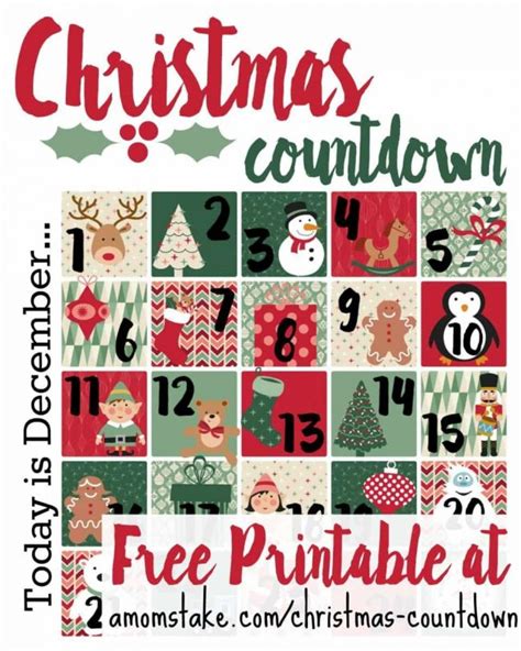 Classic & Traditional Christmas Countdown Printables