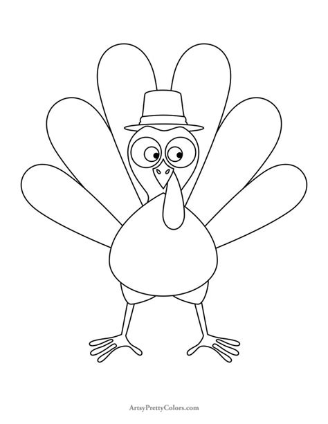 Coloring Page Turkeys with Feather Prompts