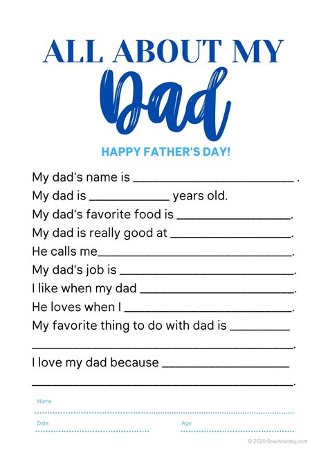Common Pitfalls: What to AVOID When Filling Out Your "About My Dad" Printable