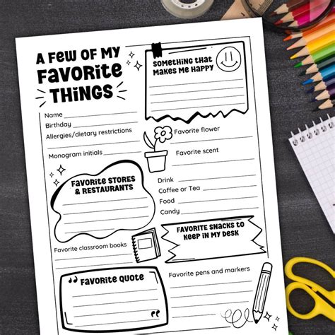 Common Pitfalls: What to AVOID When Using a Teacher Favorite Things Printable