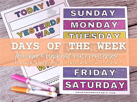 Common Pitfalls: What to AVOID When Using Days of the Week Printables