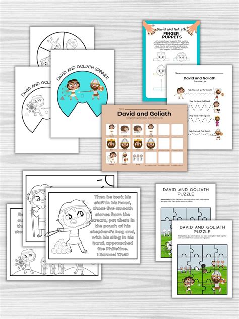 Crafting Courage: Free Printable David and Goliath Crafts for Little Hands (Ages 3-6)