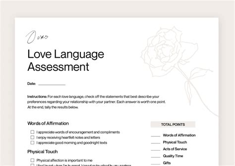Crafting Your Own Printable Love Language Assessment