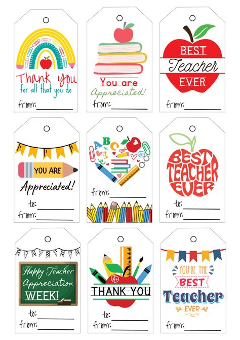 Creative Themes & Ideas for Your Teacher Appreciation Tags