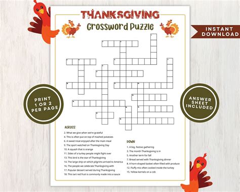 Crosswords for Different Thanksgiving Scenarios: Beyond the Dinner Table
