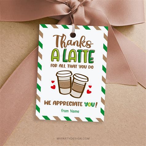 Customizing Your Cuppa: Personalizing Your Free "Thanks a Latte" Printables
