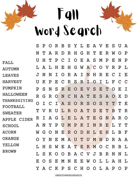 Customizing Your Own Fall Word Searches: DIY Delight