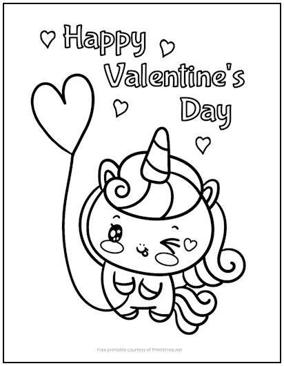 Cute Animals & Whimsical Characters: Adorable Free Printable Valentine Coloring Fun