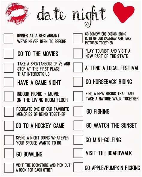 "Date Night In" Printables for Couples