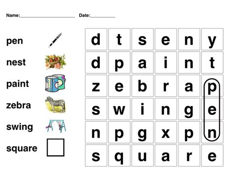 Decoding the Options: A Guide to Different Types of Kindergarten Word Search Puzzles Printable