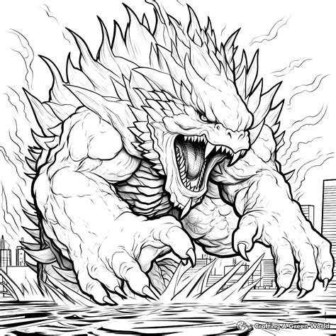 Detailed Challenges for Master Colorists: Advanced Godzilla Coloring Pages Printable
