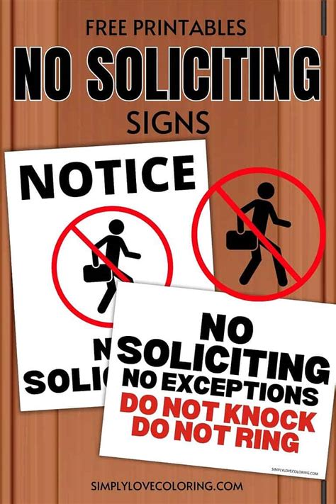 Different Flavors of Quiet: Categories of No Soliciting Signs Printable