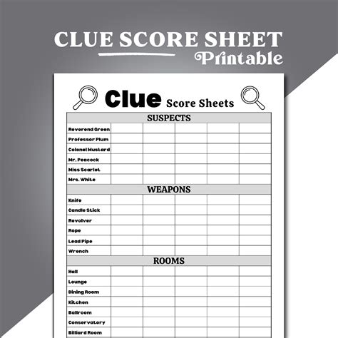 Digital Deduction: Embracing Fillable & App-Based Clue Sheets