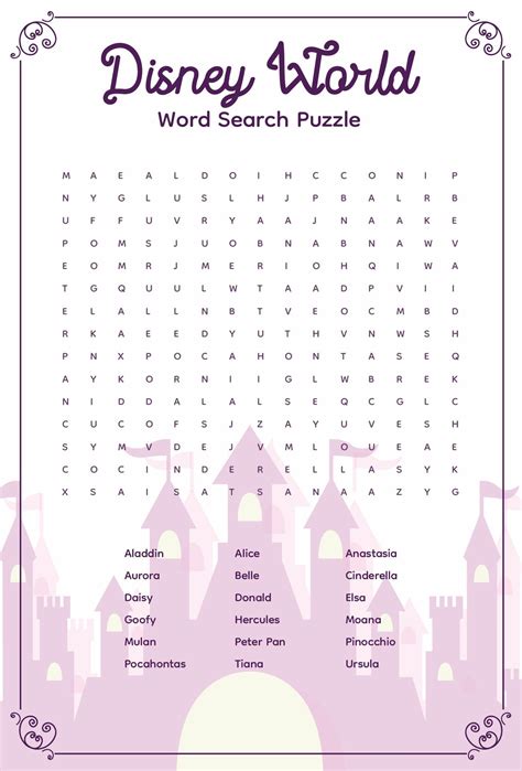 Discover Your Perfect Disney Word Search Printable!