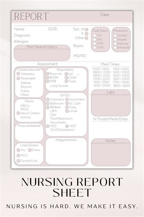 Discover Your Perfect Partner: Types of Free Printable Nurse Report Sheets